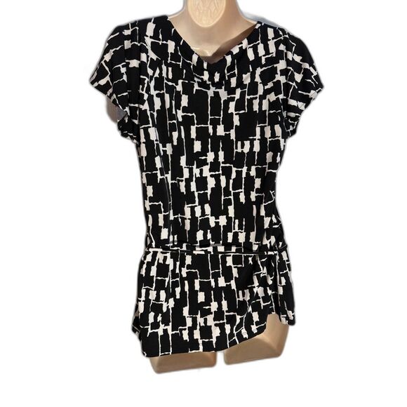 Women's Merona Black & White Dress Shirt S - Picture 2 of 3